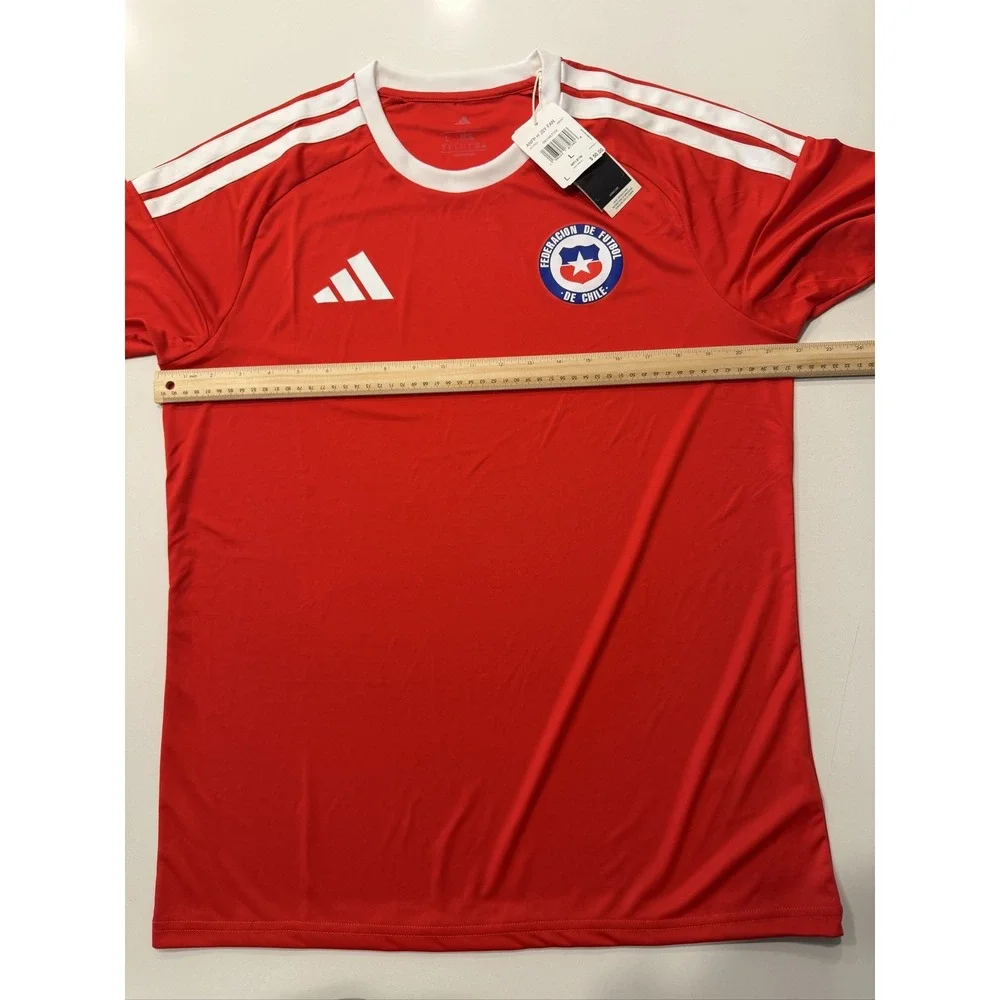 adidas Chile National Team Soccer Jersey Mens L Red Slim Fit KB3427 NEW